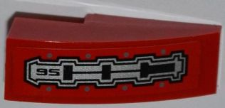 50950pb043 - Slope, Curved 3 x 1 with Black '95' and Mechanical Pattern (Sticker) - Set 7977