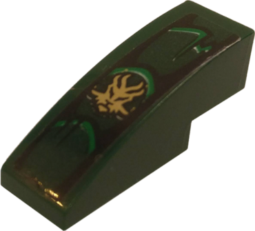 50950pb123 - Slope, Curved 3 x 1 with Scales and Gold Lion Head Pattern (Sticker) - Set 70593