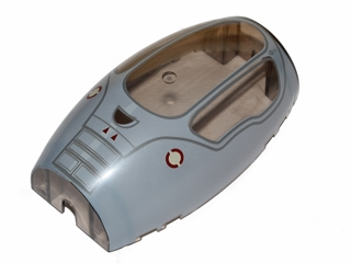 50986pb005 - Windscreen 10 x 6 x 3 Bubble Canopy Double Tapered with Light Bluish Gray Jedi Starfighter, Handle and Two Red Triangles on Top Pattern