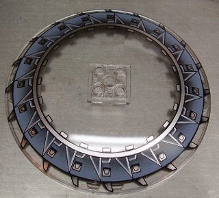 50990apb02 - Dish 10 x 10 Inverted (Radar) - Hollow Studs with Serrated Blades Pattern