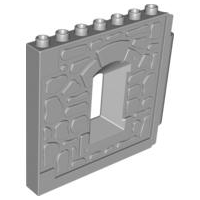 51697 - Duplo Wall 1 x 8 x 6 Hinge on Right with Window Opening - Castle