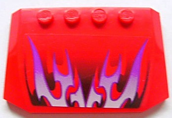 52031pb042 - Wedge 4 x 6 x 2/3 Triple Curved with Purple Flames Pattern (Sticker) - Set 8136