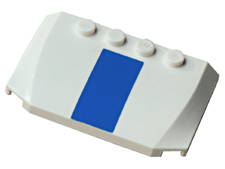 52031pb076 - Wedge 4 x 6 x 2/3 Triple Curved with Blue Stripe Pattern (Sticker) - Set 7245-2