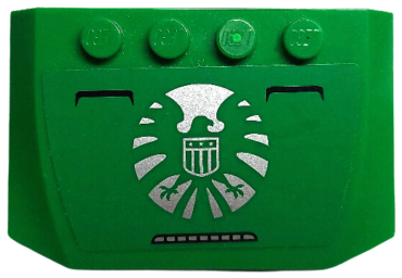 52031pb094 - Wedge 4 x 6 x 2/3 Triple Curved with Silver SHIELD Logo with Black and Silver Detail Pattern (Sticker) - Set 76004