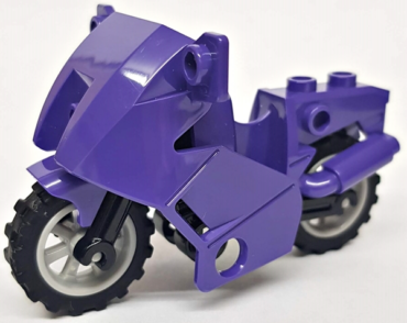 52035c02 - Motorcycle City with Black Chassis (Long Fairing Mounts) and Light Bluish Gray Wheels