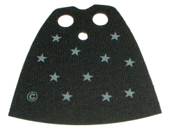 522px1 - Minifigure Cape Cloth, Standard - Starched Fabric - 4.0cm Height with Light Gray Stars and Copyright Symbol Pattern