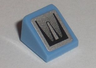 54200pb009 - Slope 30 1 x 1 x 2/3 with Black Taillight Fade on Silver Background Pattern (Sticker) - Sets 8186 / 8193