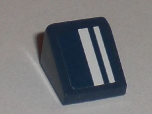 54200pb012R - Slope 30 1 x 1 x 2/3 with White Stripes Pattern Model Right Side (Sticker) - Set 8194