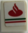 54200pb102 - Slope 30 1 x 1 x 2/3 with Red Santander Logo and Green Line Pattern (Sticker) - Set 75879