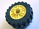 55981c02 - Wheel 18mm D. x 14mm with Pin Hole, Fake Bolts and Shallow Spokes with Black Tire 30.4 x 14 Offset Tread (55981 / 30391)