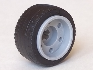 55982c07 - Wheel 18mm D. x 14mm with Axle Hole, Fake Bolts and Shallow Spokes with Black Tire 24 x 12 Low (55982 / 18977)