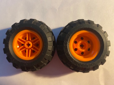 56145c02 - Wheel 30.4mm D. x 20mm with No Pin Holes and Reinforced Rim with Black Tire 56 x 26 Balloon (56145 / 55976)
