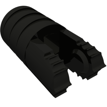 57360 - Hinge Cylinder 1 x 2 Locking with 2 Fingers, 7 Teeth and Axle Hole on Ends without Slots