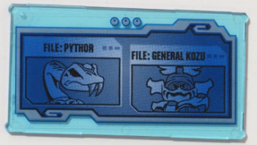 57895pb050 - Glass for Window 1 x 4 x 6 with Screen with 'FILE: PYTHOR' and 'FILE: GENERAL KOZU' Pattern (Sticker) - Set 70596