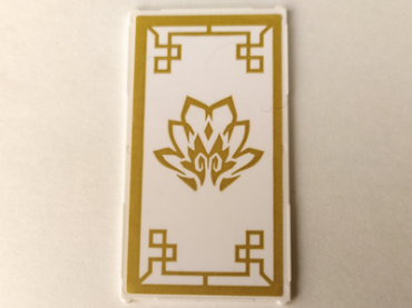 57895pb058 - Glass for Window 1 x 4 x 6 with Gold Flower Pattern (Sticker) - Set 70643