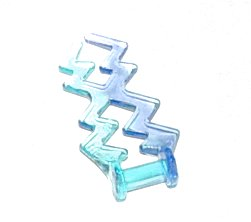 59233pb01 - Wave Angular Double with Bar Handle (Electric Zigzag) with Marbled Trans-Purple Pattern