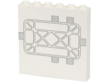 59349pb345 - Panel 1 x 6 x 5 with SW Tantive IV Door with Light Bluish Gray Lines and Grille Pattern