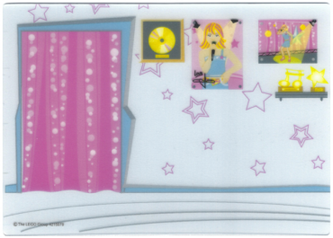 5942pls01 - Plastic Part for Set 5942 - Dressing Room Backdrop with Stars, Posters, and Awards Pattern