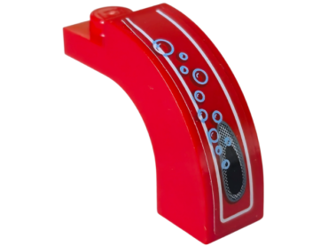 6005pb004 - Arch 1 x 3 x 2 Curved Top with Vent Hole and 11 Bubbles Pattern (Sticker) - Set 8057