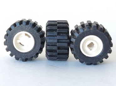 6014bc01 - Wheel 11mm D. x 12mm, Hole Notched for Wheels Holder Pin with Black Tire Offset Tread Small Wide (6014b / 6015)