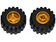 6014bc05 - Wheel 11mm D. x 12mm, Hole Notched for Wheels Holder Pin with Black Tire 21mm D. x 12mm - Offset Tread Small Wide, Band Around Center of Tread (6014b / 87697)