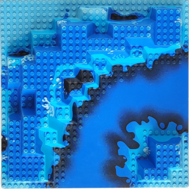 6024px1 - Baseplate, Raised 32 x 32 Canyon with Blue Underwater Pattern