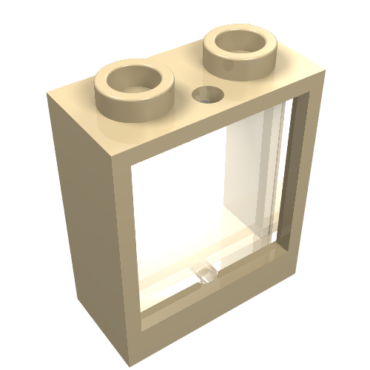 60592c01 - Window 1 x 2 x 2 Flat Front with Trans-Clear Glass (60592 / 60601)