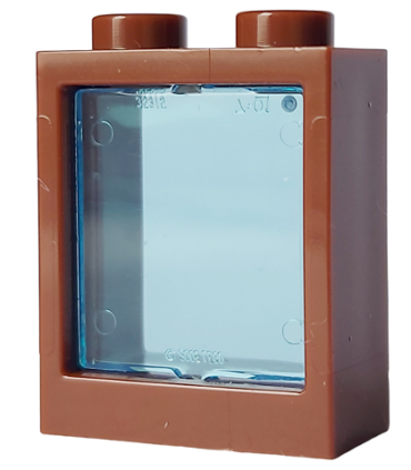 60592c02 - Window 1 x 2 x 2 Flat Front with Trans-Light Blue Glass (60592 / 60601)