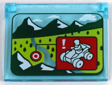 60603pb010 - Glass for Window 1 x 4 x 3 - Opening with Mountains, Trees and ATV Target Pattern