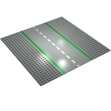 606p01 - Baseplate, Road 32 x 32 9-Stud Straight with Road Pattern
