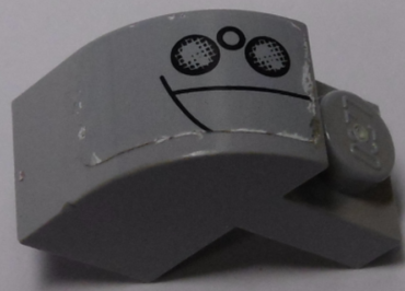 6091pb009R - Slope, Curved 2 x 1 x 1 1/3 with Recessed Stud with 3 Running Lights Pattern Model Right Side (Sticker) – Set 8654