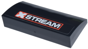 61068pb015 - Slope, Curved 2 x 4 x 2/3 without Bottom Tubes with Red and White 'XSTREAM' Pattern (Sticker) - Set 8491