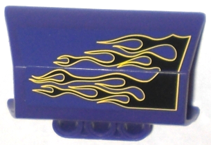 61069pb001R - Technic, Panel Engine Block Half / Side Intake with Black Flames Pattern Model Right Side (Stickers) - Set 5982