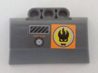 61069pb003R - Technic, Panel Engine Block Half / Side Intake with Agents Dr. Inferno Logo and 'DO NOT COVER' Pattern Model Right Side (Sticker) - Set 8634