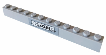 6112pb016 - Brick 1 x 12 with '77KOJN' Pattern (Sticker) - Set 76078