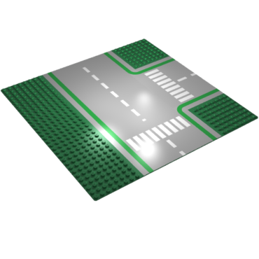 612p01 - Baseplate, Road 32 x 32 8-Stud T Intersection with Road Pattern
