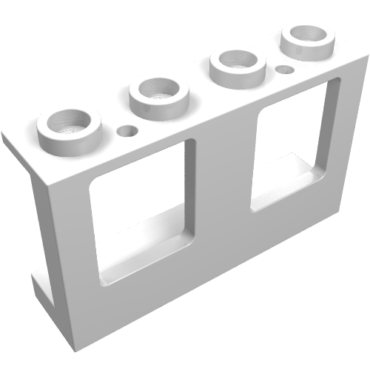 61345 - Window 1 x 4 x 2 Plane, Single Top Hole and Single Bottom Hole for Glass