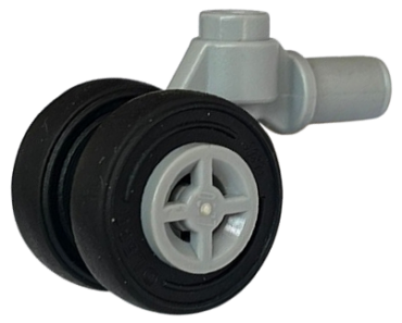 61483c01 - Technic Pin with Dual Wheels Holder with Light Bluish Gray Wheels and Black Tires (61483 / 4624 / 59895)