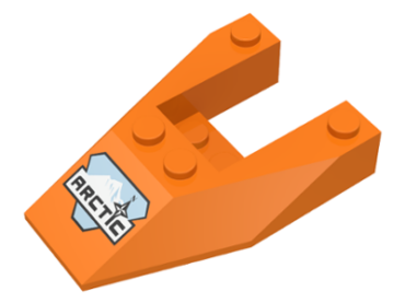6153apx2 - Wedge 6 x 4 Cutout without Stud Notches with Arctic Logo Pattern