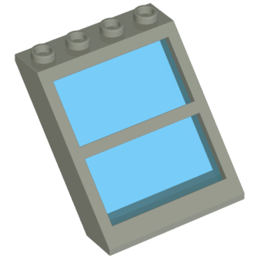 6159c01 - Window 4 x 4 x 3 Roof with Center Bar and Fixed Trans-Light Blue Glass