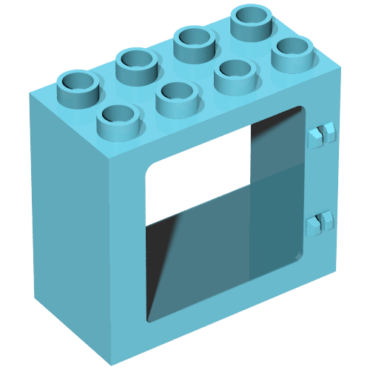 61649 - Duplo Door / Window Frame 2 x 4 x 3 Flat Front Surface, Completely Open Back