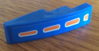 61678pb078 - Slope, Curved 4 x 1 with 4 Orange Dots Pattern (Sticker) - Set 8163