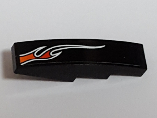 61678pb102L - Slope, Curved 4 x 1 with Small Orange and Red Flame Pattern Model Left Side (Sticker) - Set 8164