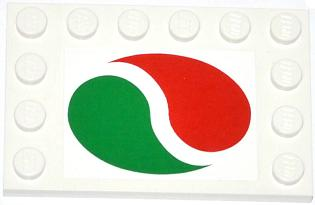 6180pb062 - Tile, Modified 4 x 6 with Studs on Edges with Octan Logo Pattern (Sticker) - Set 4207