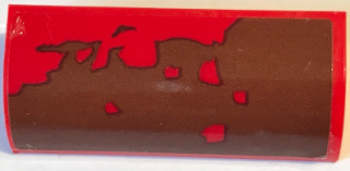 6191pb018R - Slope, Curved 1 x 4 x 1 1/3 with Reddish Brown Mud Splotches Pattern (Sticker) - Set 70907
