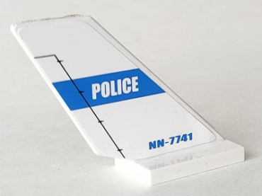 6239pb015 - Tail Shuttle with 'POLICE' on Blue Stripe and 'NN-7741' Pattern on Both Sides (Stickers) - Set 7741