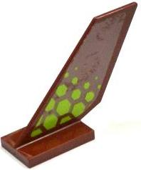 6239pb043 - Tail Shuttle with Lime Hexagons Pattern on Both Sides (Stickers) - Set 70702