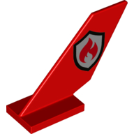 6239pb108 - Tail Shuttle with Silver and Black Fire Logo Outline Pattern on Both Sides