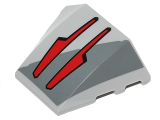 64225pb012 - Wedge 4 x 3 Triple Curved No Studs with Two Red Arrows Vulture Droid Sensors Pattern