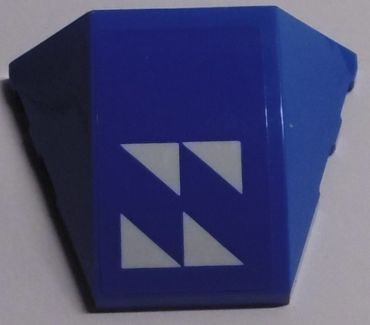 64225pb024 - Wedge 4 x 3 Triple Curved No Studs with 4 White Triangles Pattern (Sticker) - Set 70614